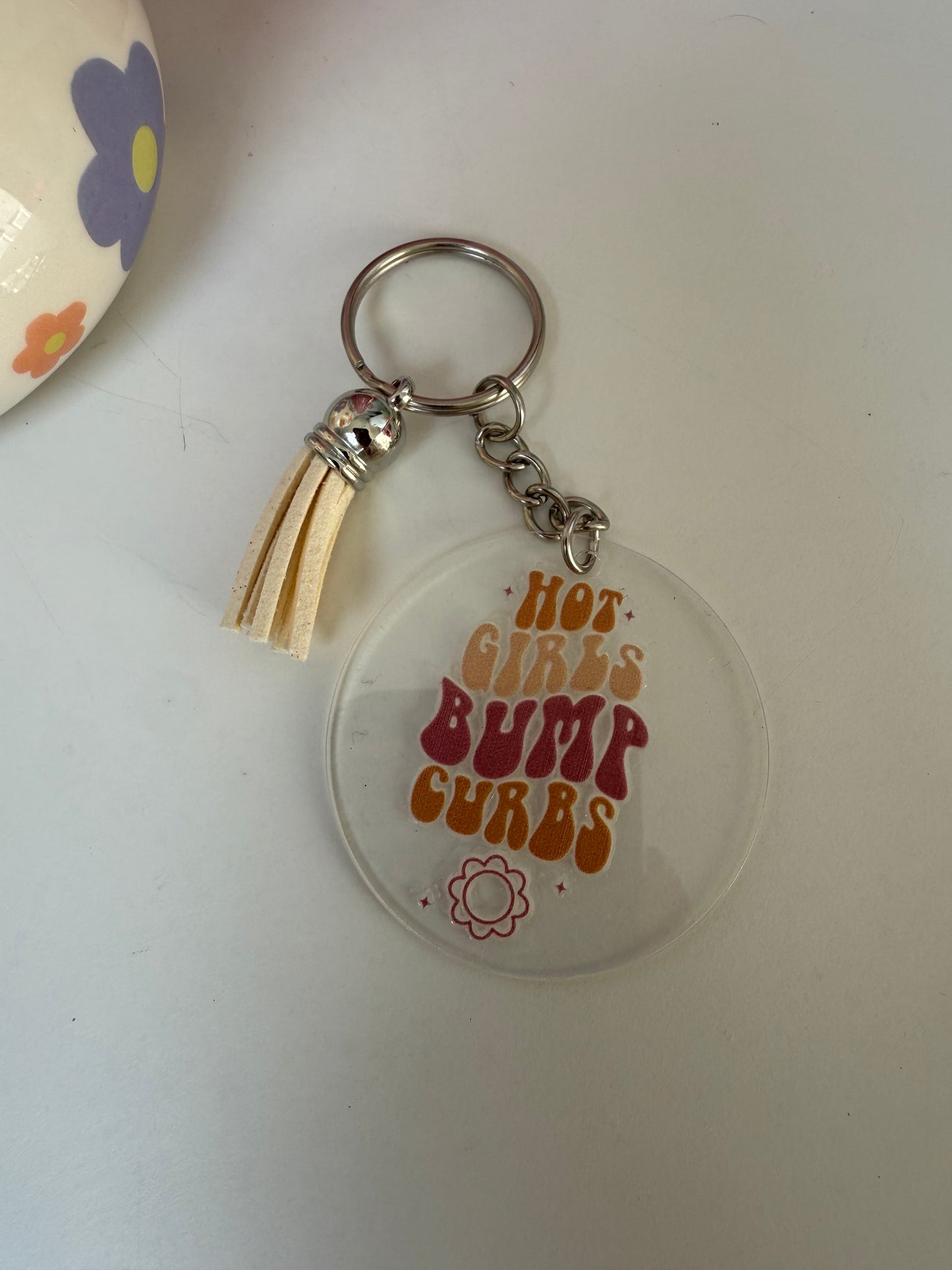 Hot Girls Bump Curbs Keyring