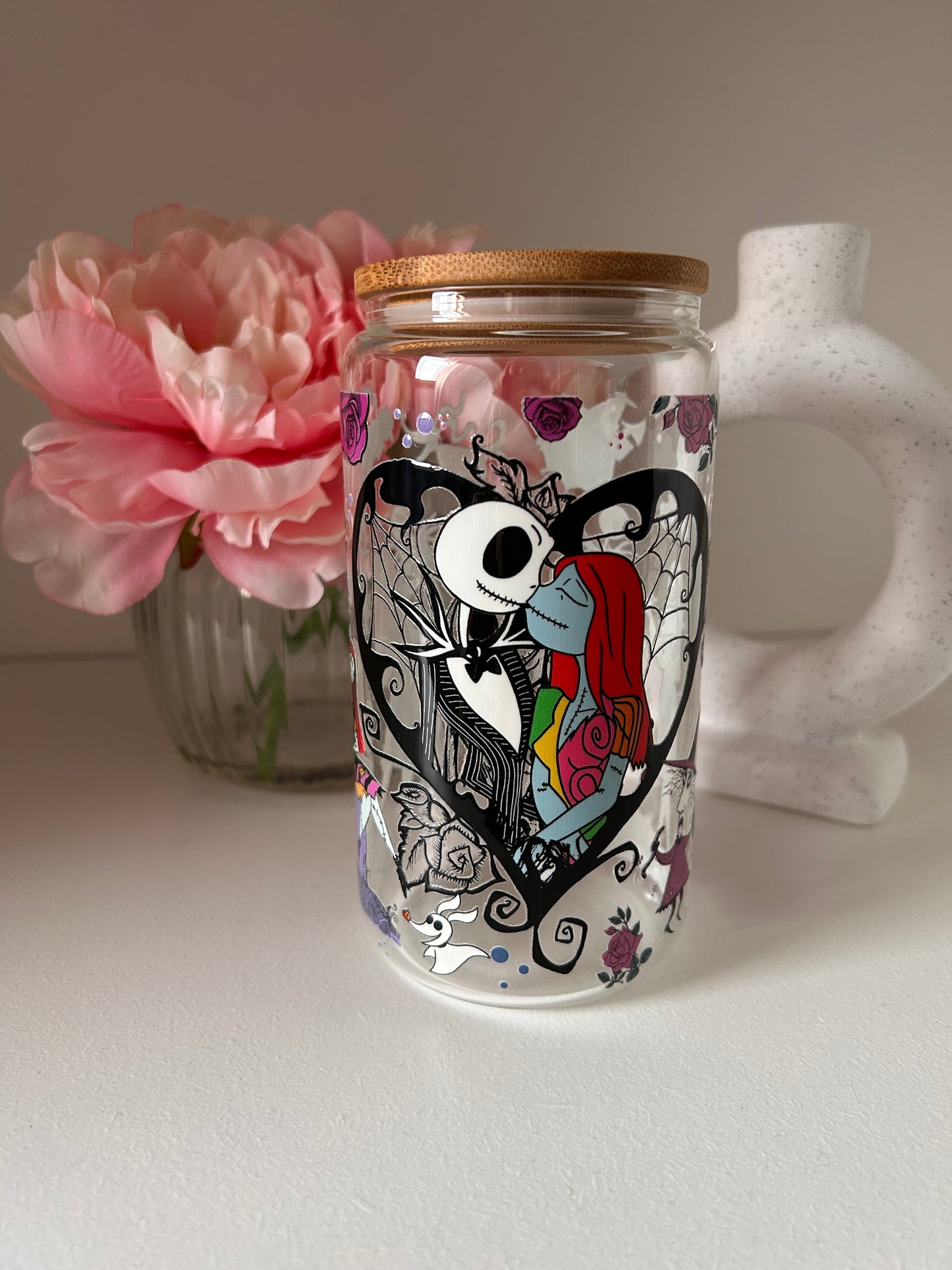 Jack & Sally Glass Can