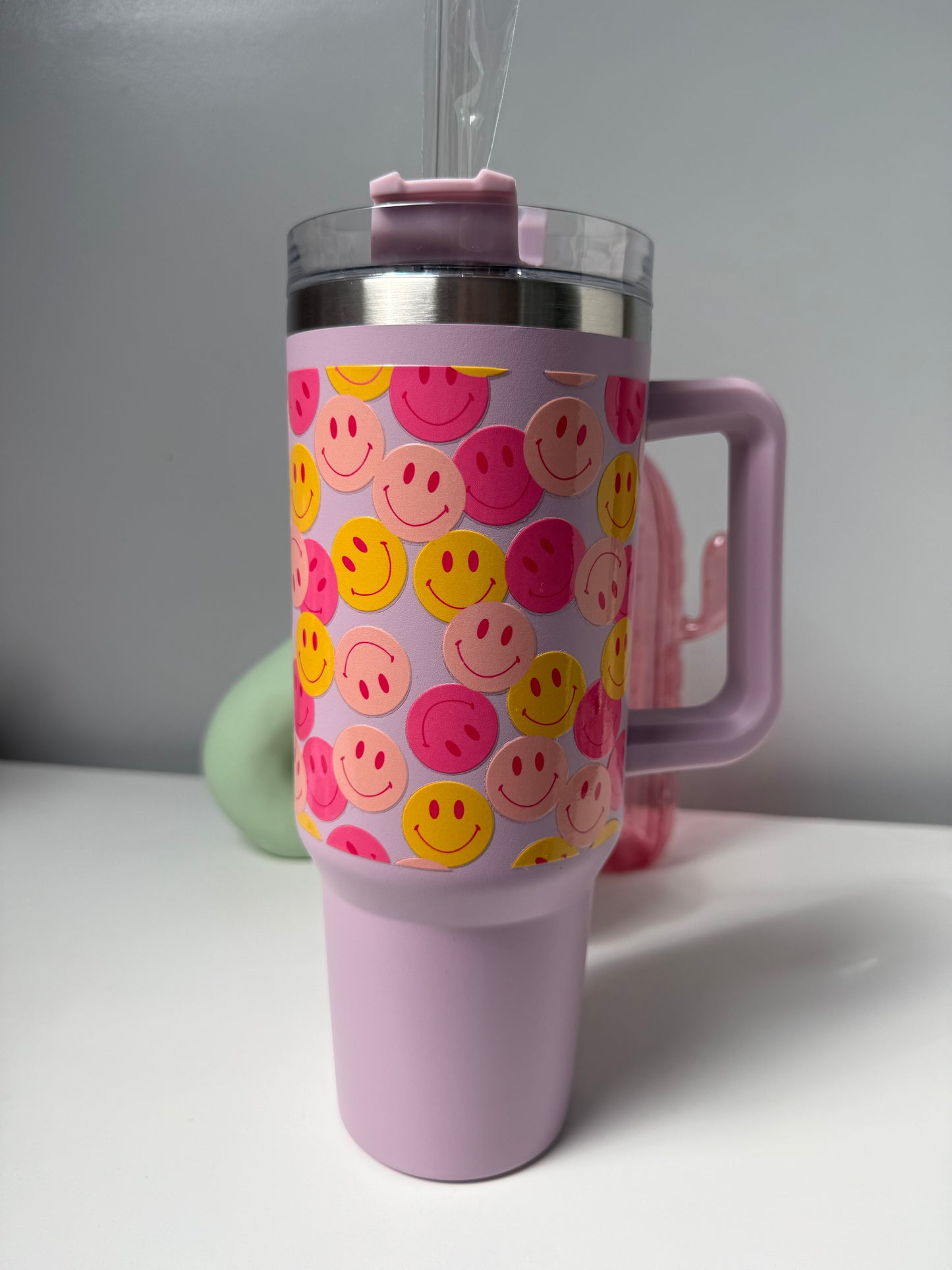 Smiley Face Print Tumbler