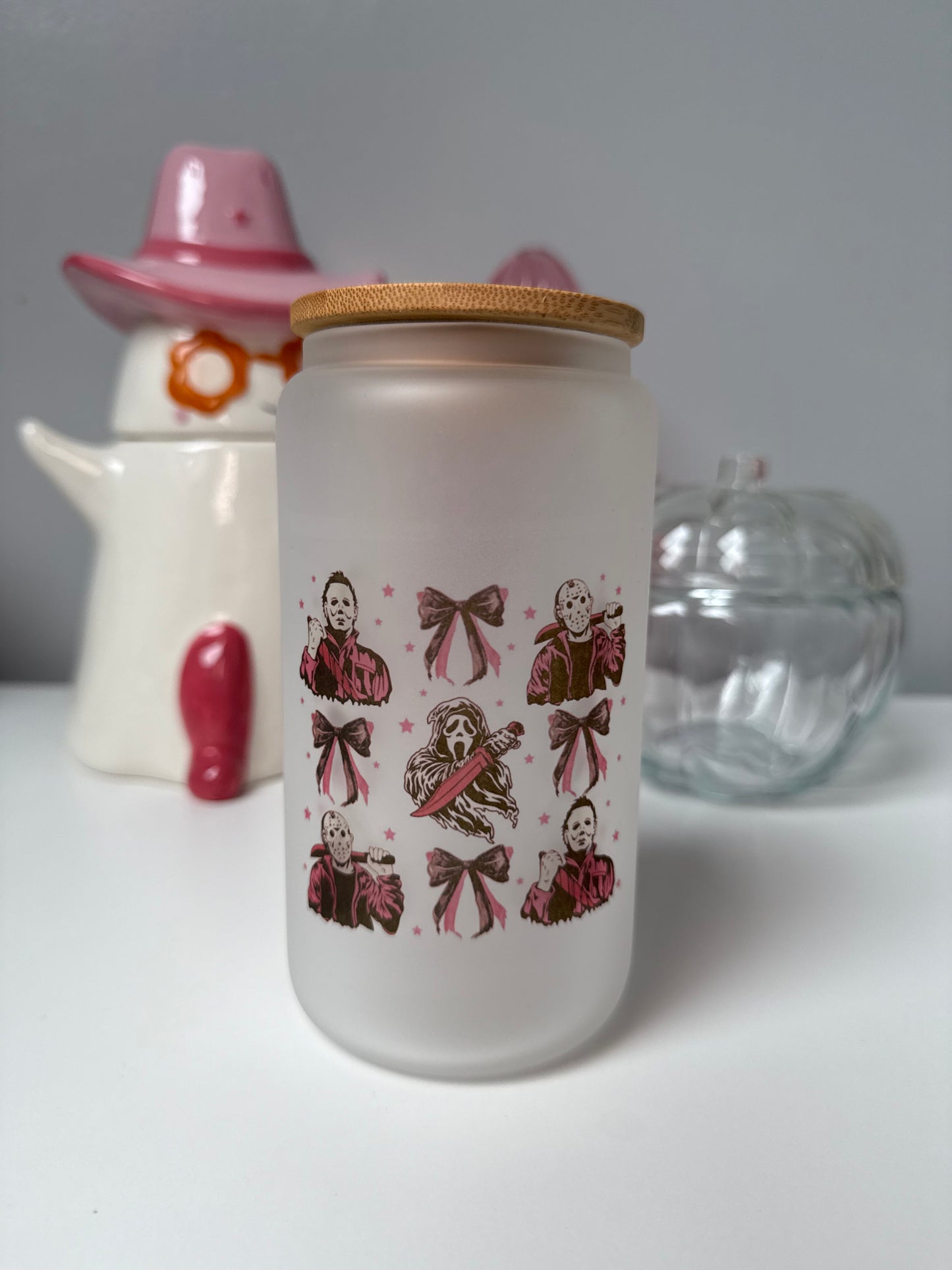Horror Movie Bows Glass Can