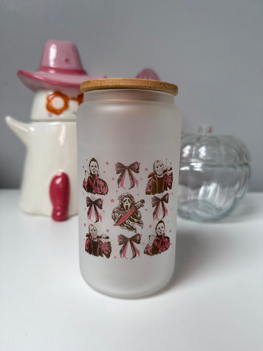 Horror Movie Bows Glass Can