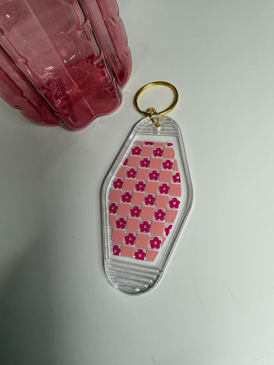 Daisy Checkered Keyring