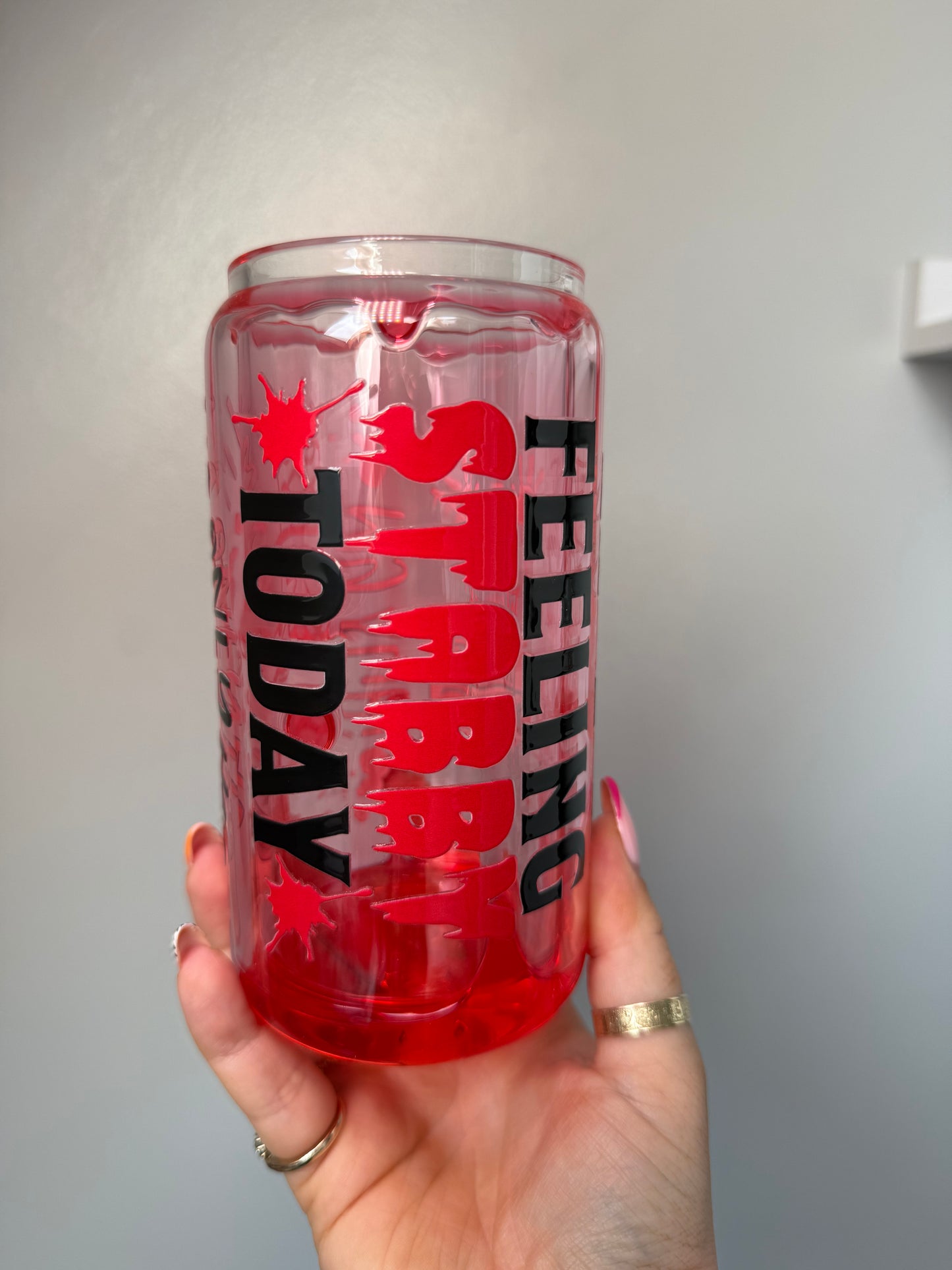 Blood Drip Crime Shows Glass Can