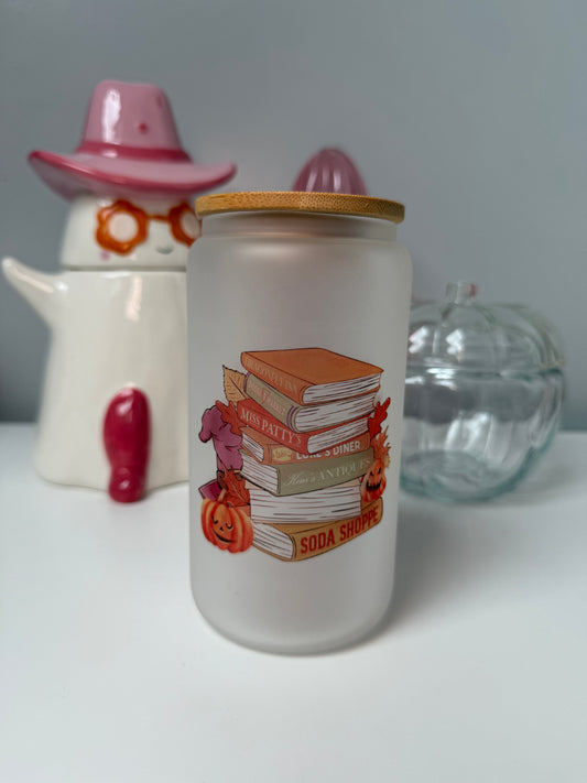 Gilmore Girls Book Stack Glass Can