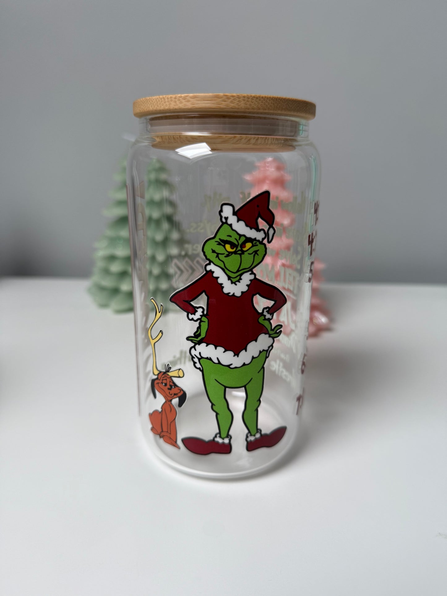 The Grinch Day Booked Glass Can