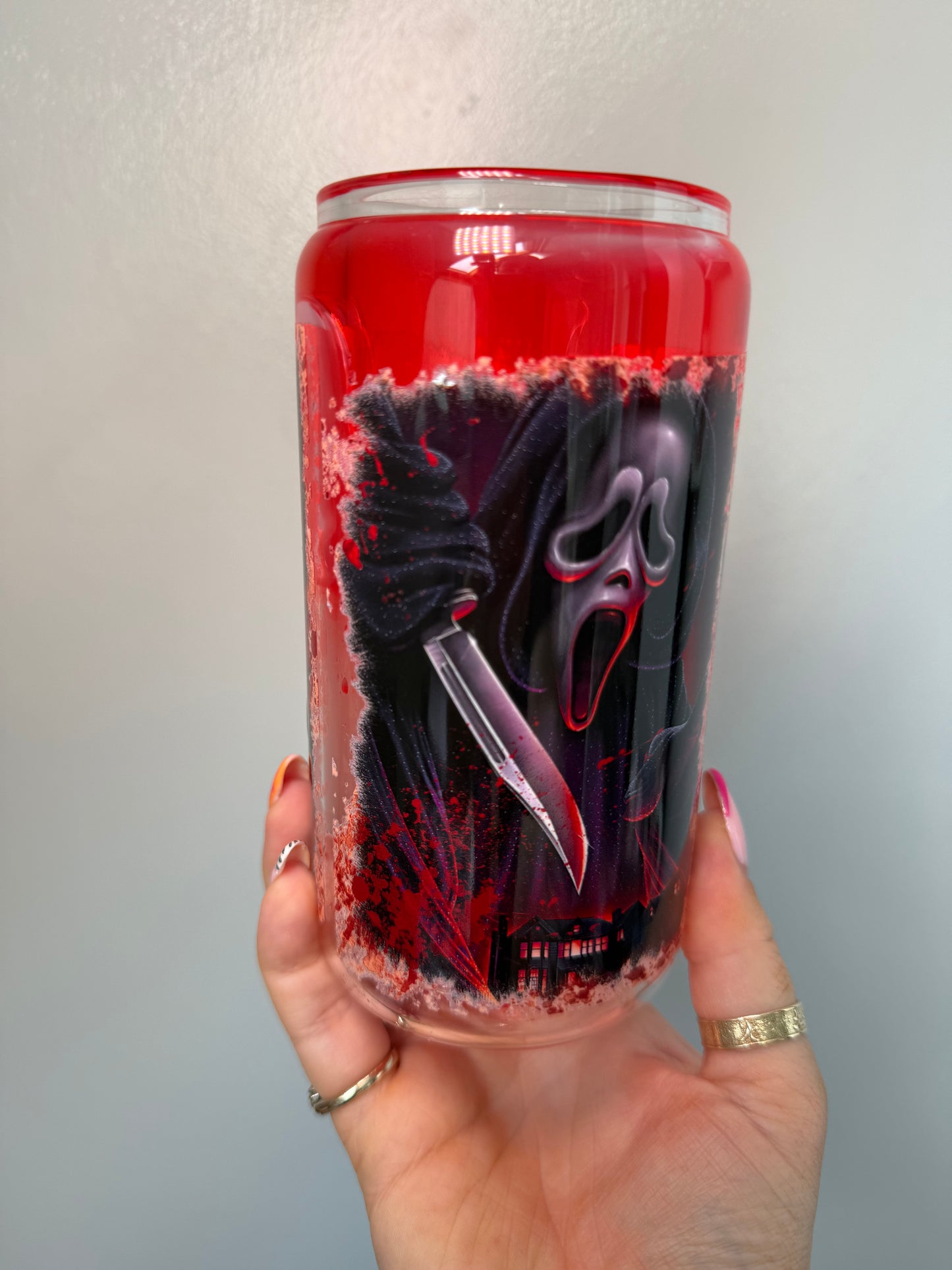 Blood Drip Scream Glass Can