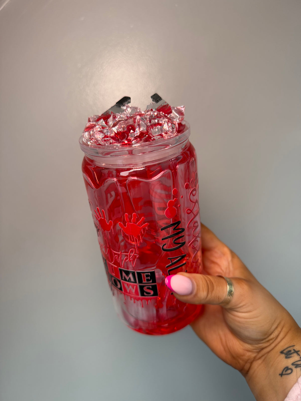 Blood Drip Crime Shows Glass Can
