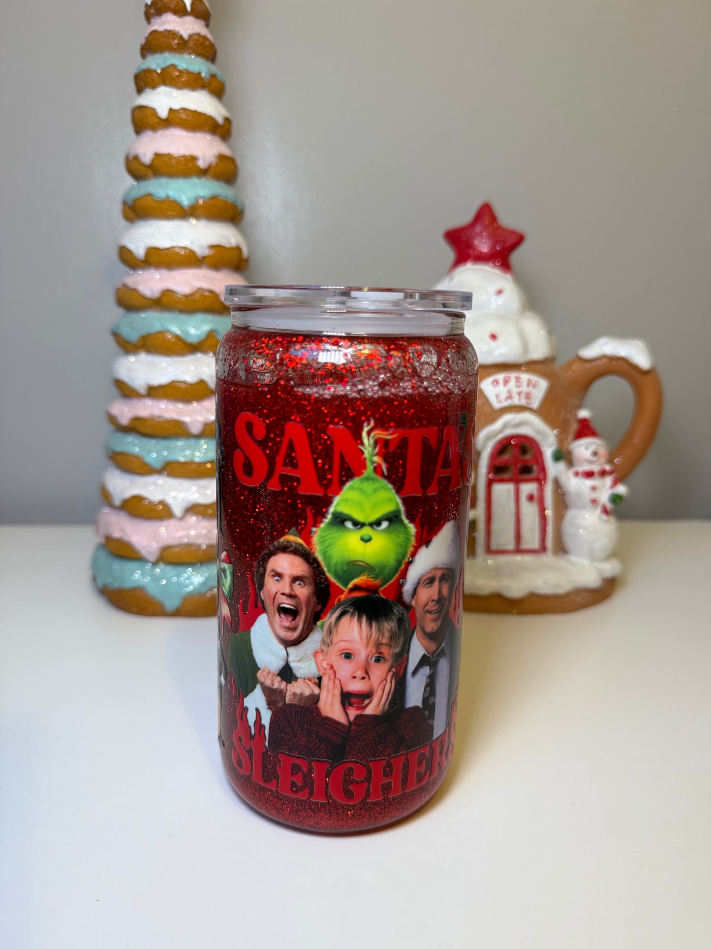 Santa’s Sleighers Snowglobe Glass