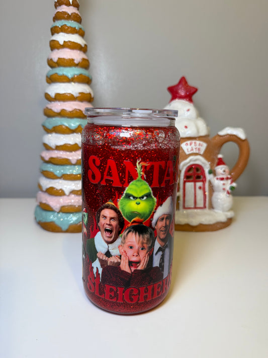 Santa’s Sleighers Snowglobe Glass