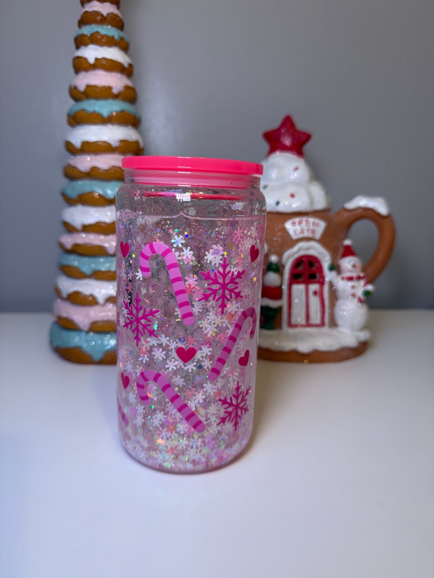 Merry and Bright Snowglobe Glass