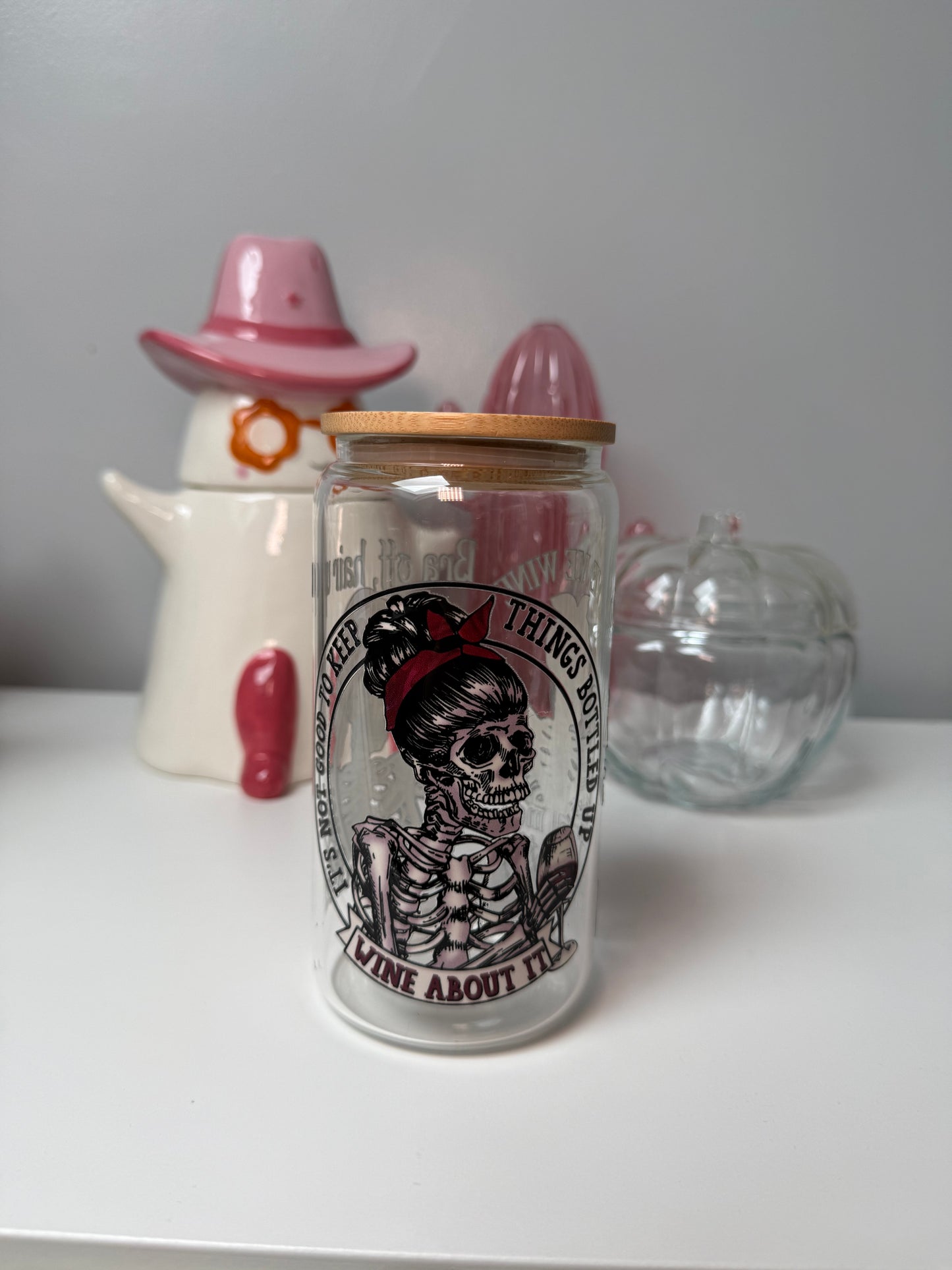Skeleton Wine Oopsie Glass Can