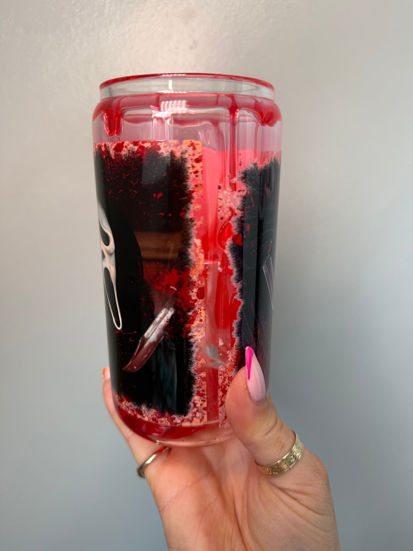 Blood Drip Scream Glass Can