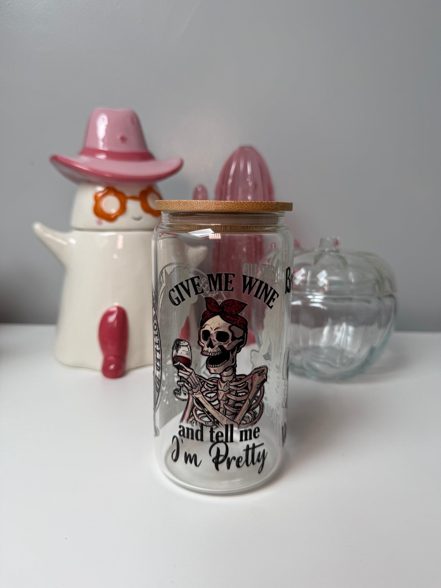Skeleton Wine Oopsie Glass Can