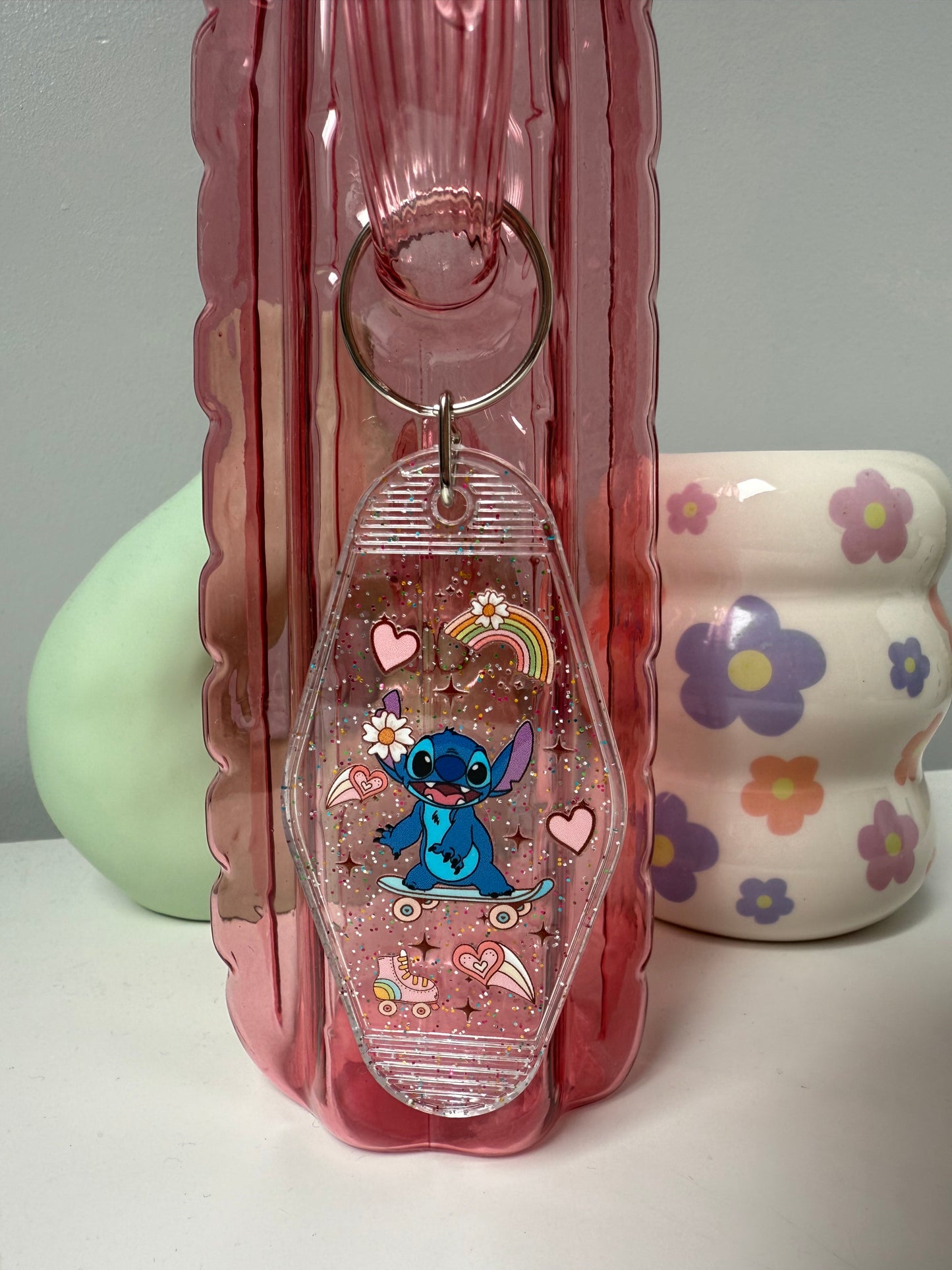 Skateboarding Stitch Keyring