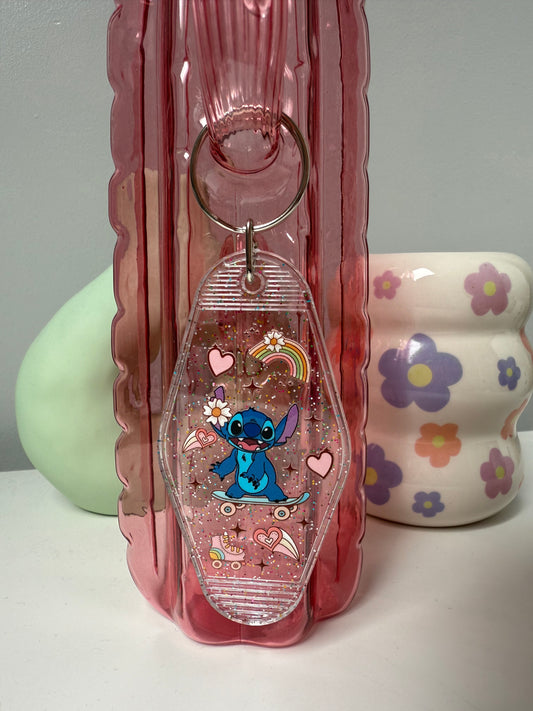 Skateboarding Stitch Keyring