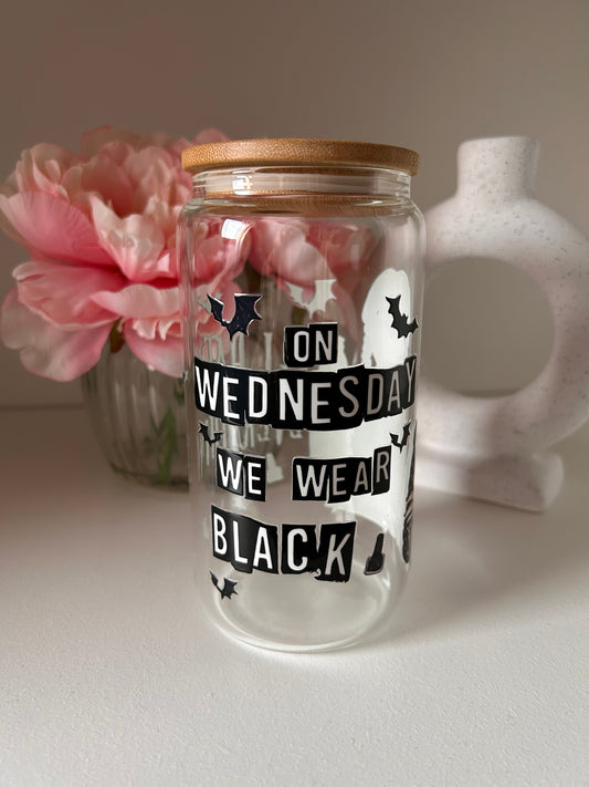 Wednesday Addams Glass Can