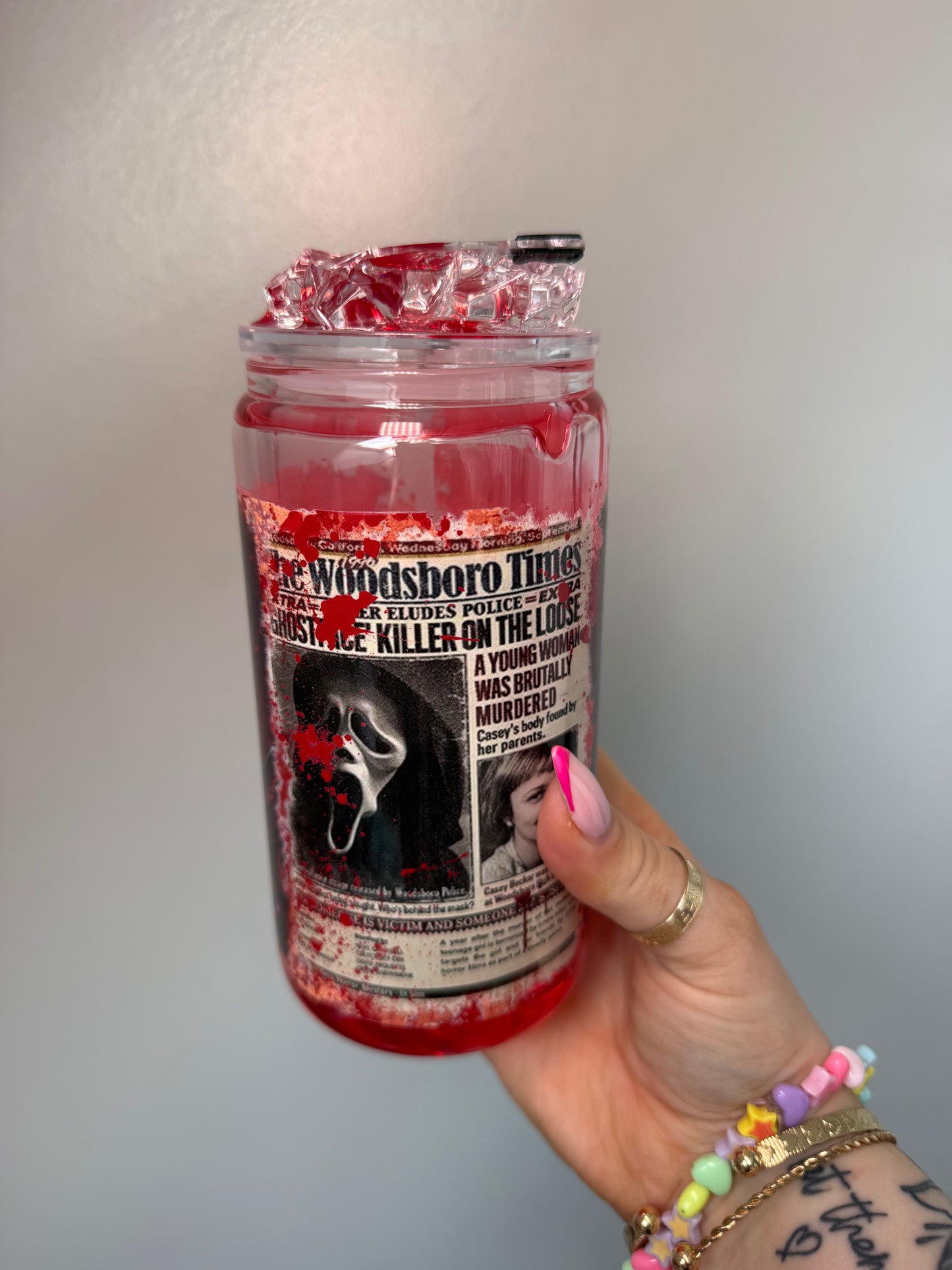 Blood Drip Scream Glass Can