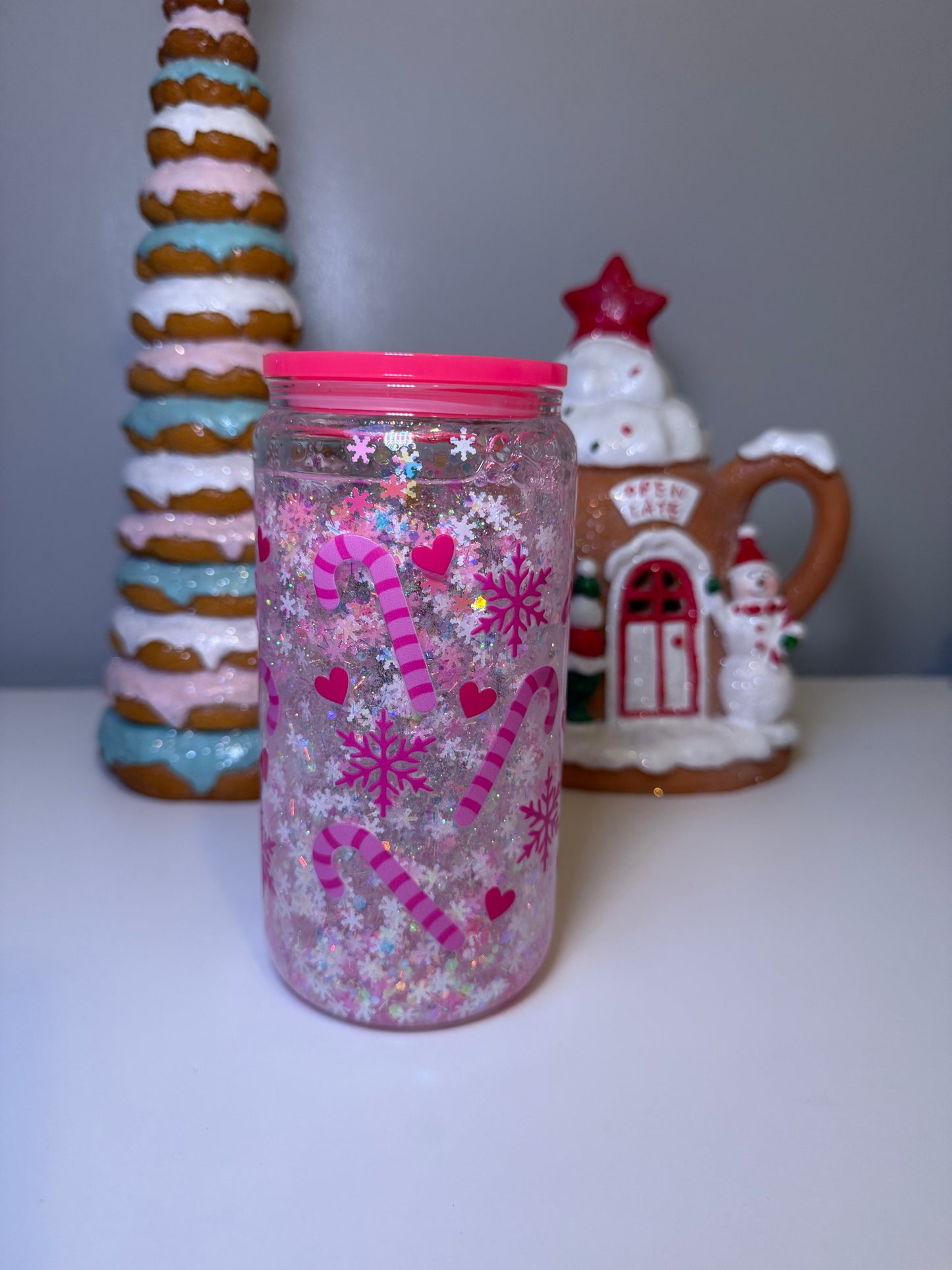 Merry and Bright Snowglobe Glass
