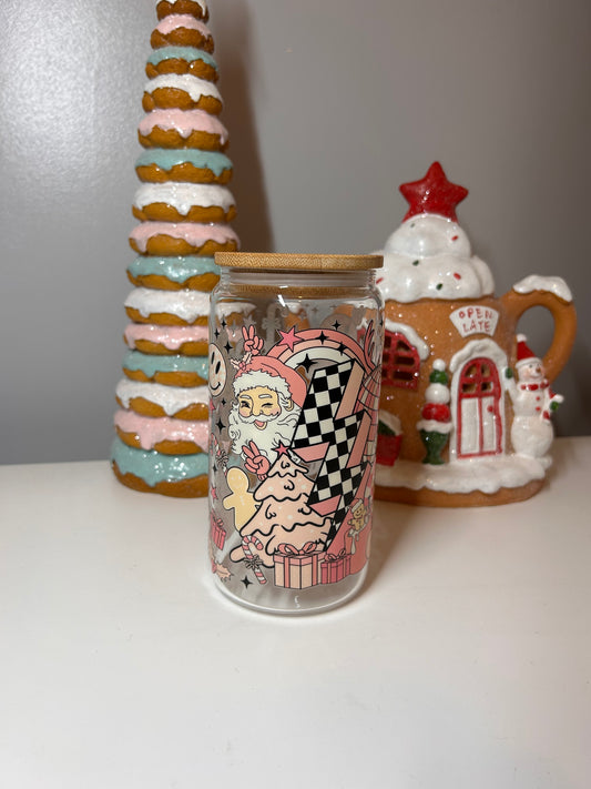 Retro Disco Christmas Glass Can