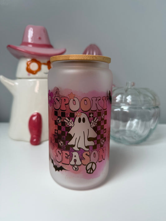 Spooky Season Glass Can