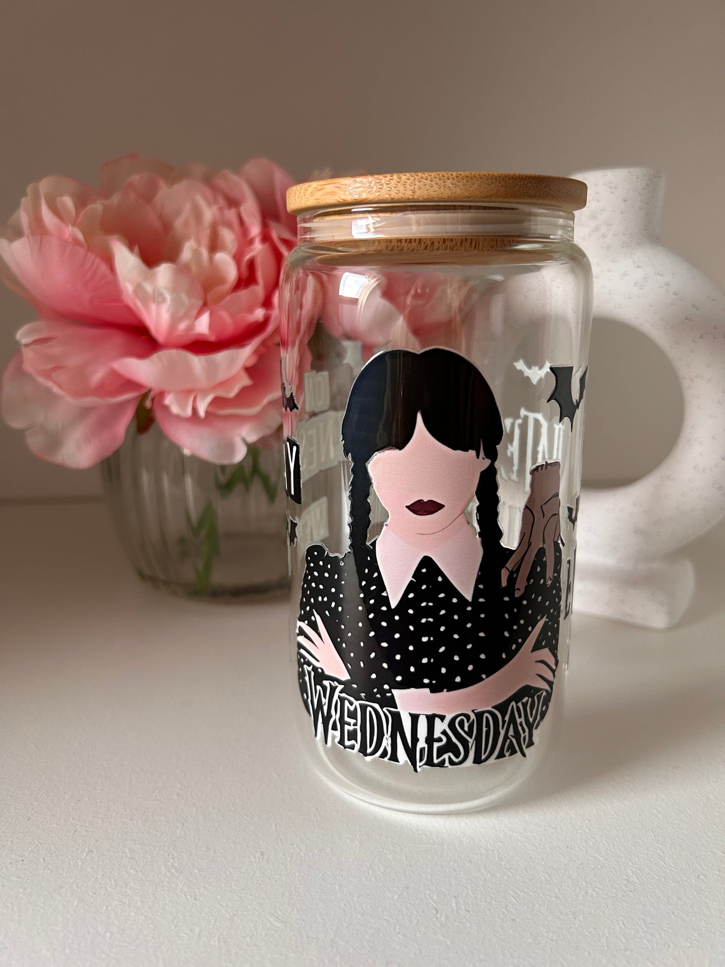 Wednesday Addams Glass Can