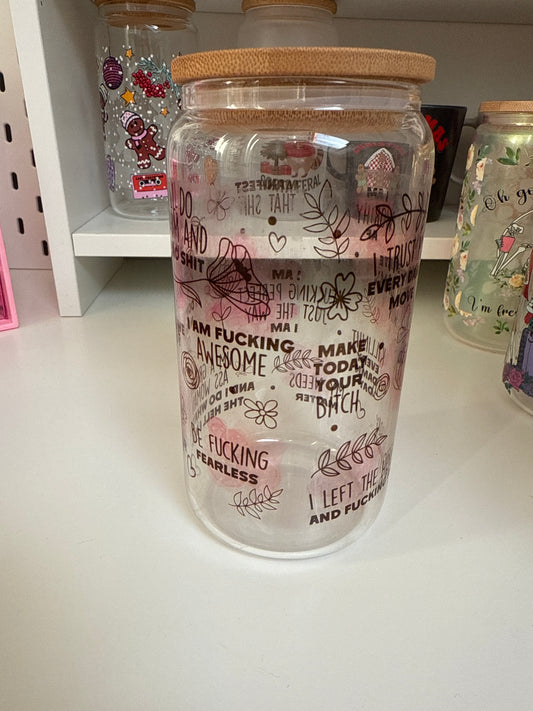 Swear Affirmations Oopsie Glass Can