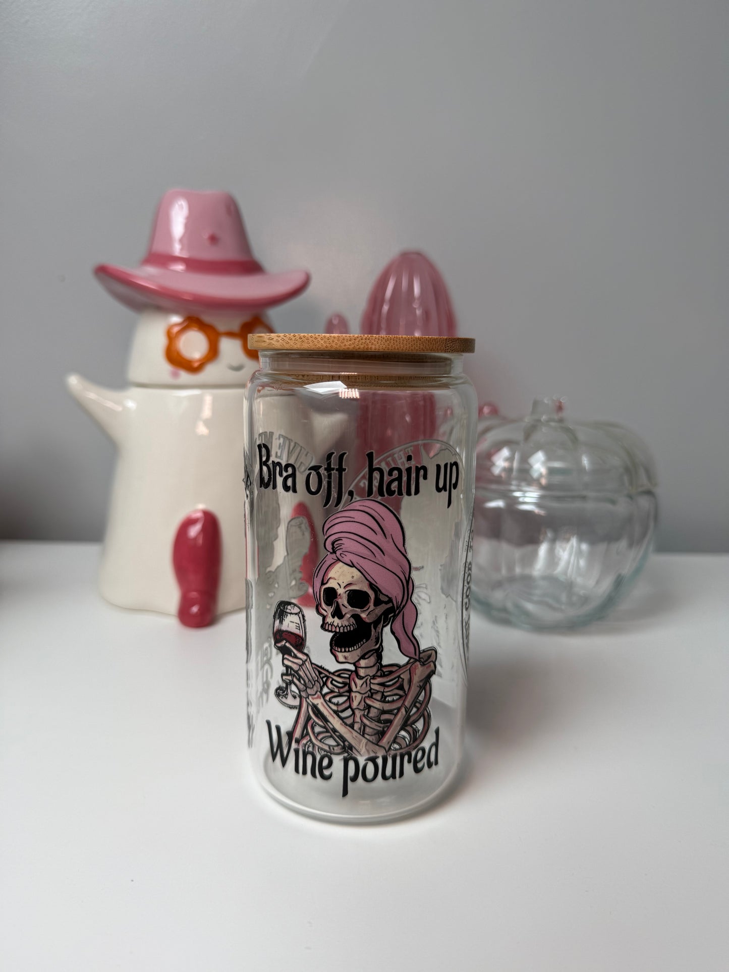 Skeleton Wine Oopsie Glass Can