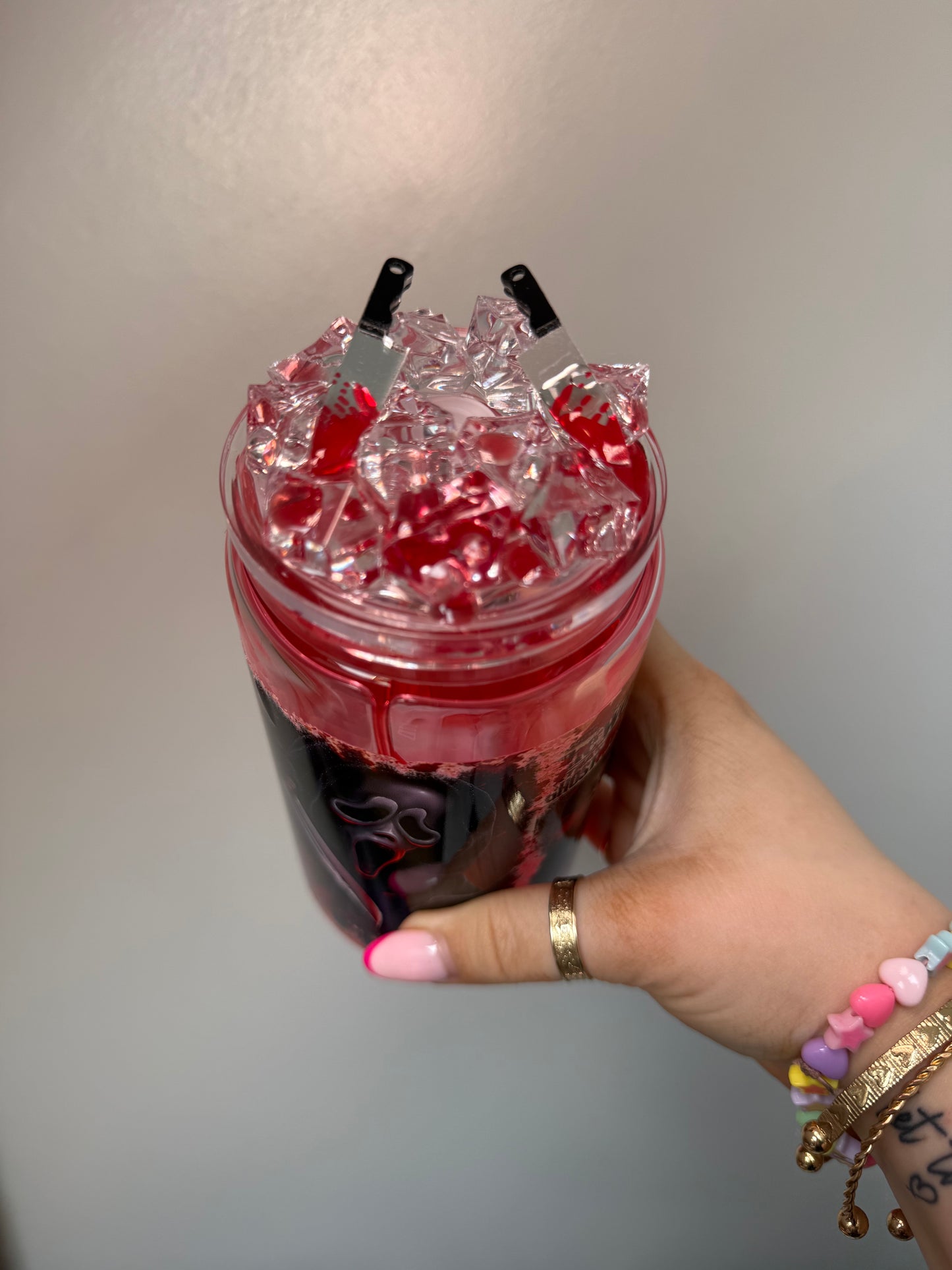 Blood Drip Scream Glass Can