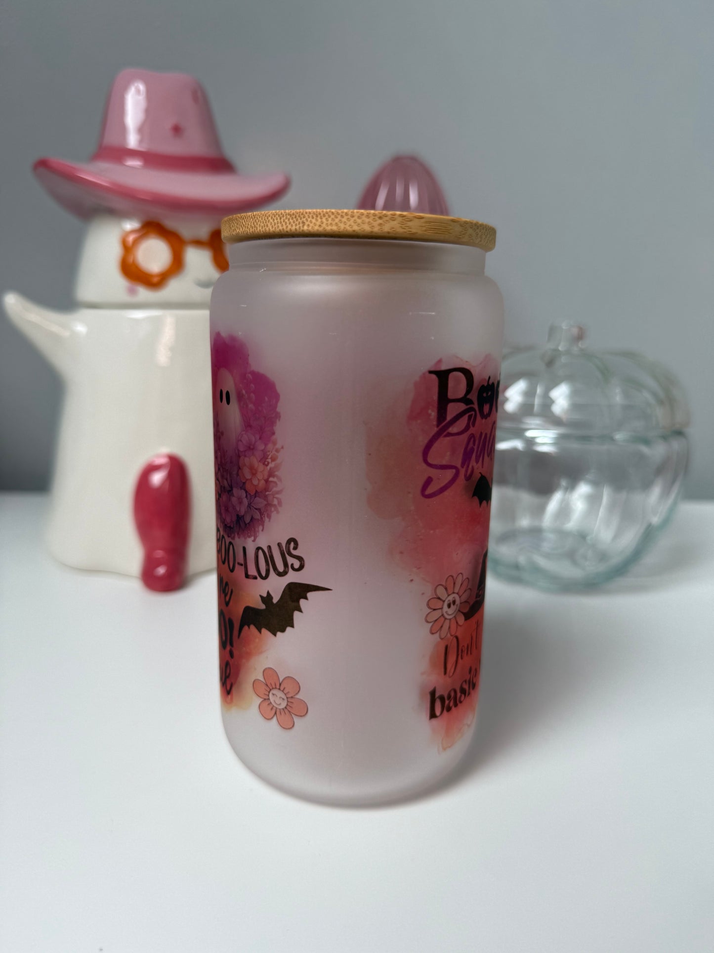 Spooky Season Glass Can