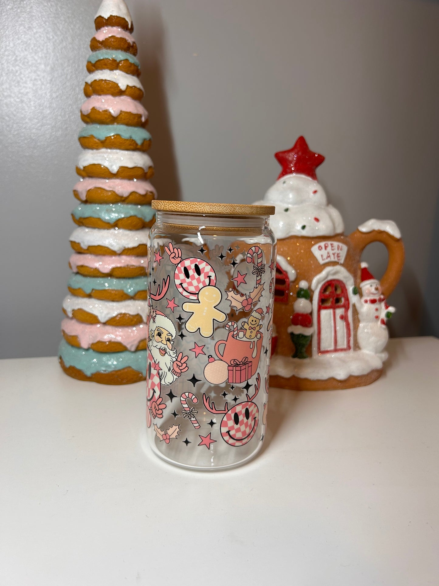 Retro Disco Christmas Glass Can