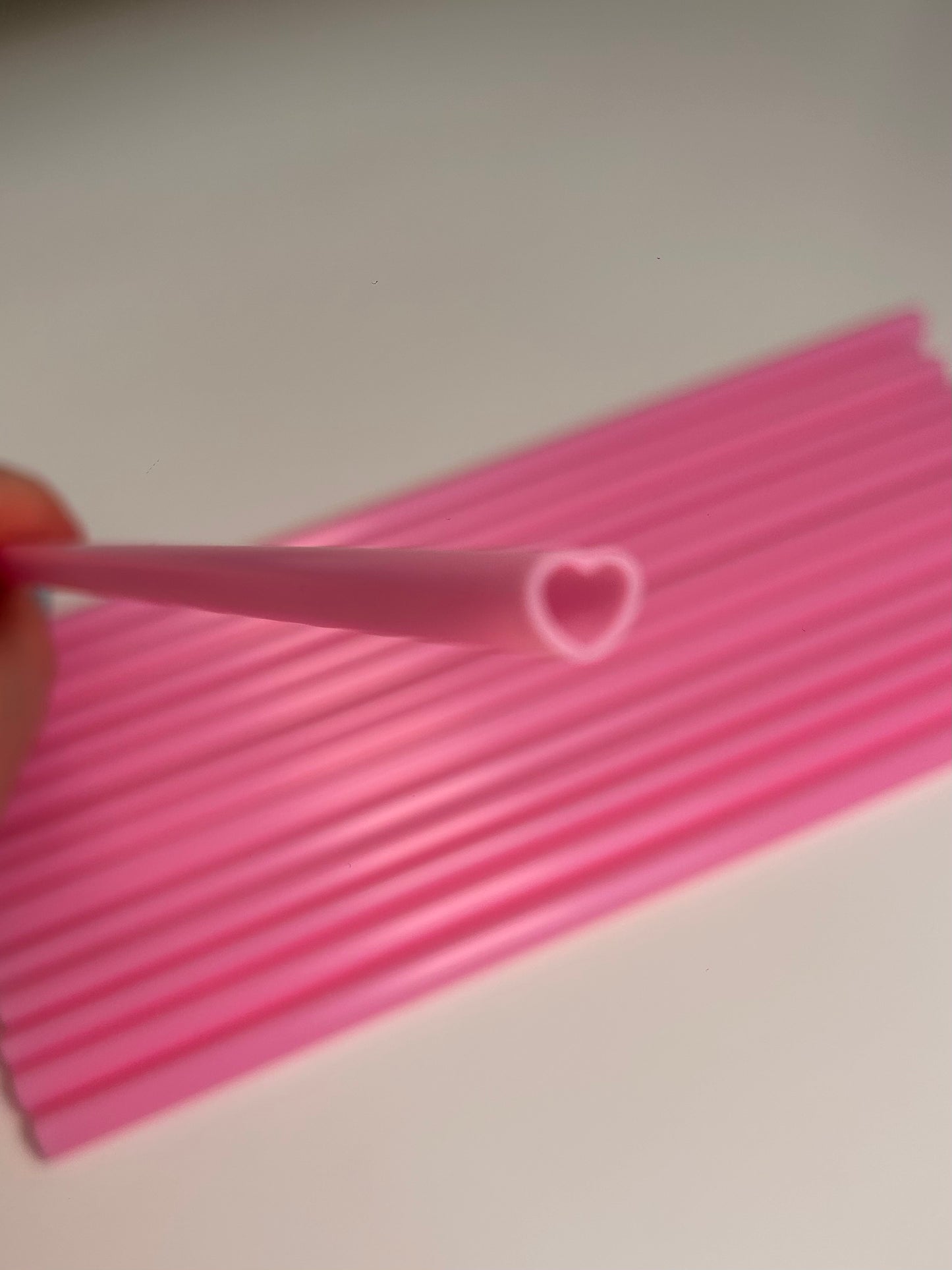 Pink Heart Straw