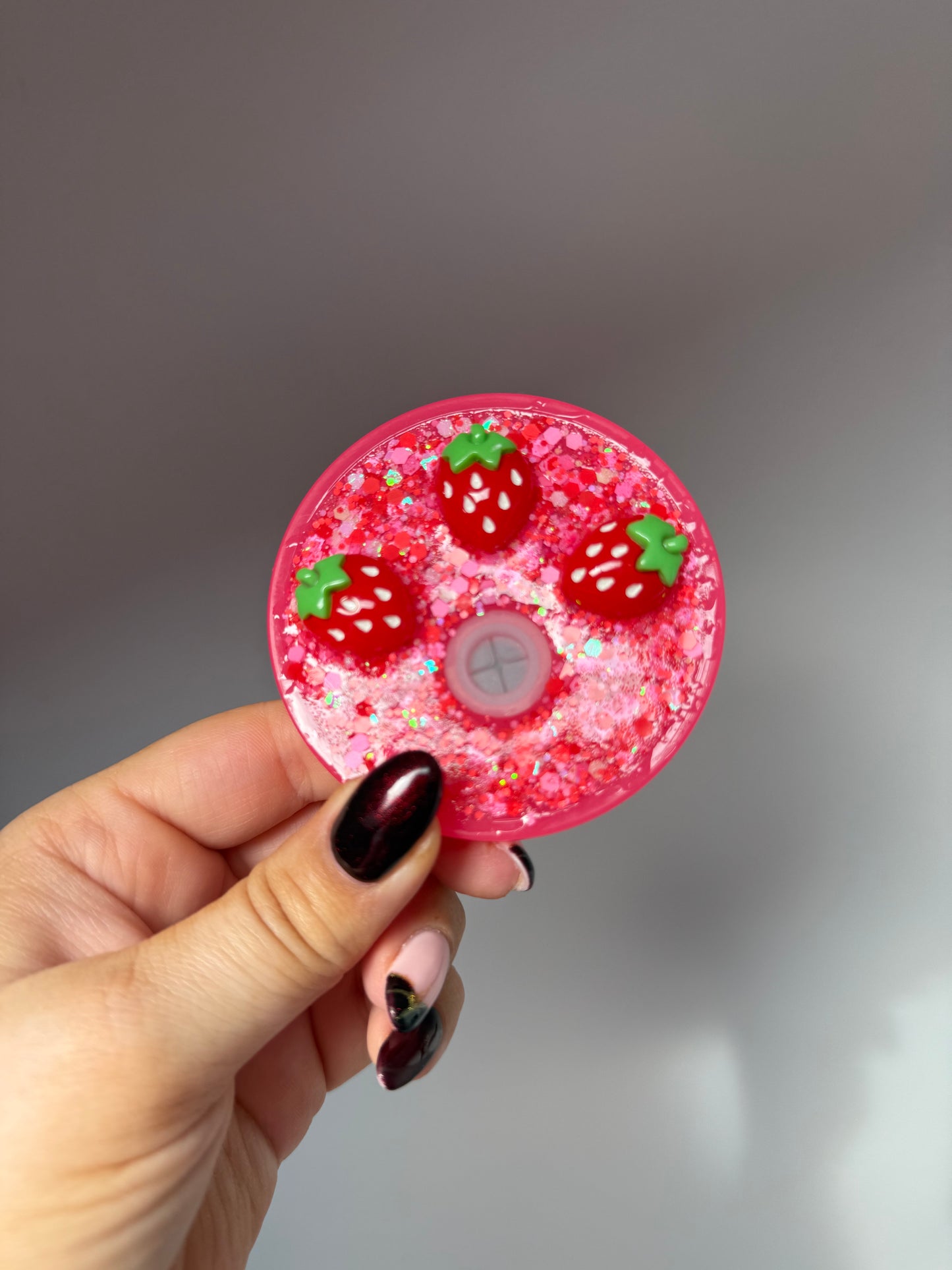 Strawberry Glitter Lid