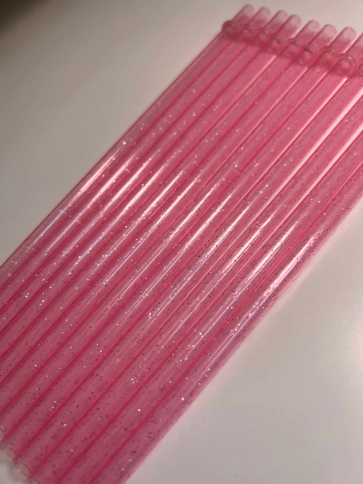 Pink Glitter Straw