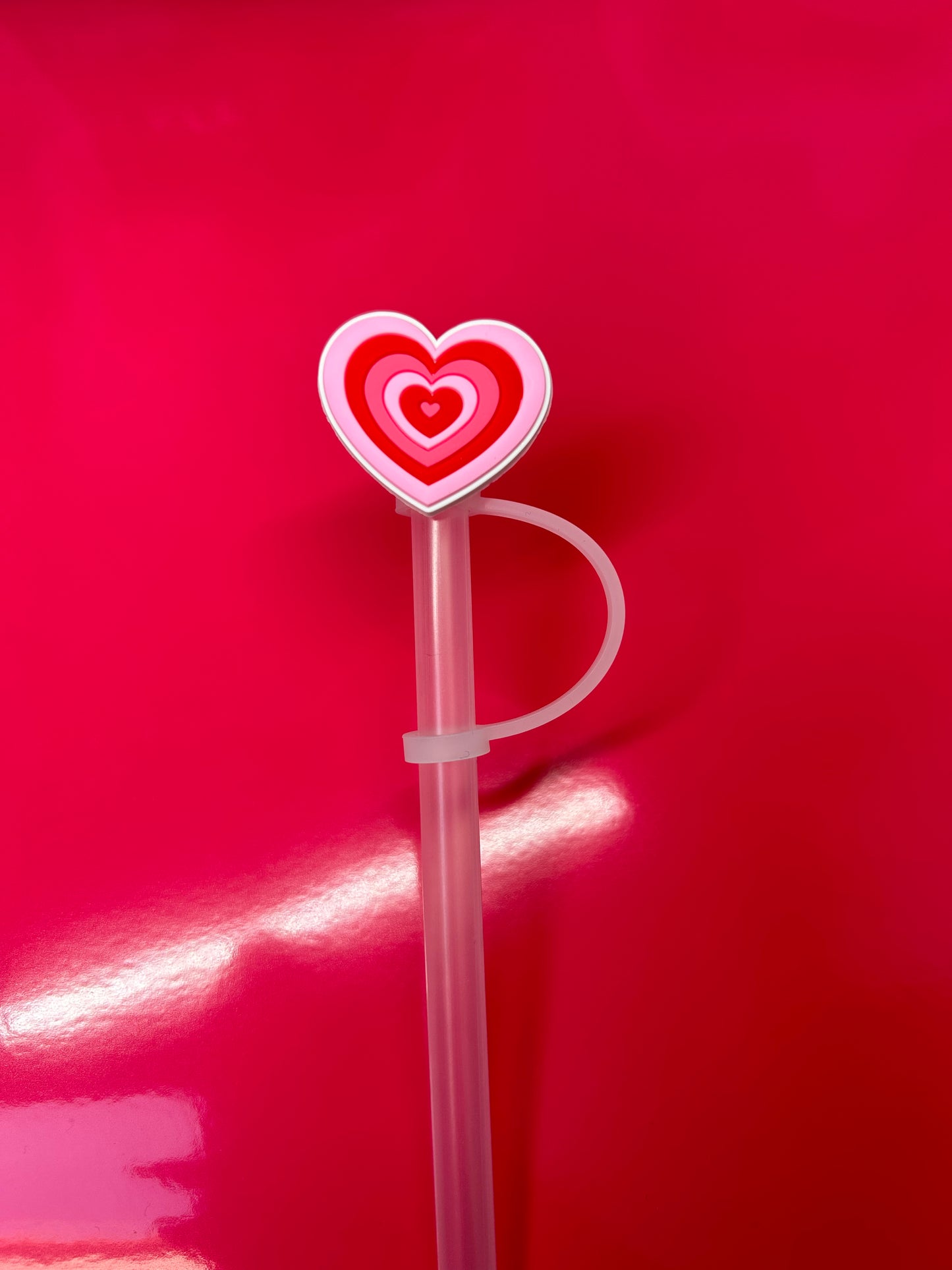 Pink Hearts Straw Topper